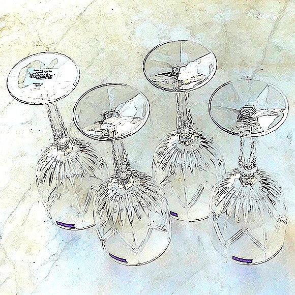 WATERFORD LACEY WINE CRYSTAL GOBLETS SET OF 4 - Picture 4 of 8